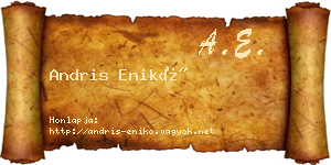 Andris Enikő névjegykártya